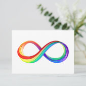 Gelaagd Rainbow Infinity symbool Save The Date (Staand voorkant)