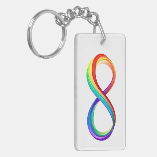Gelaagd Rainbow Infinity symbool Sleutelhanger (Voorkant Links)