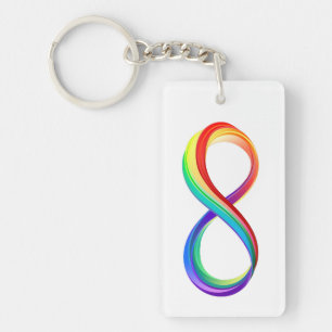 Gelaagd Rainbow Infinity symbool Sleutelhanger