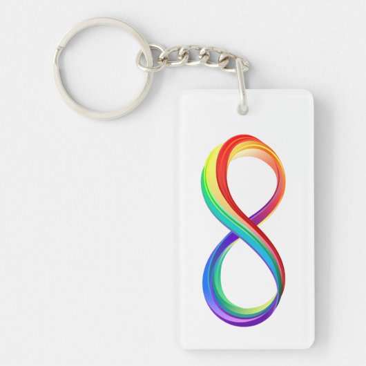 Gelaagd Rainbow Infinity symbool Sleutelhanger (Voorkant)