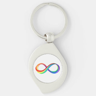 Gelaagd Rainbow Infinity symbool Sleutelhanger