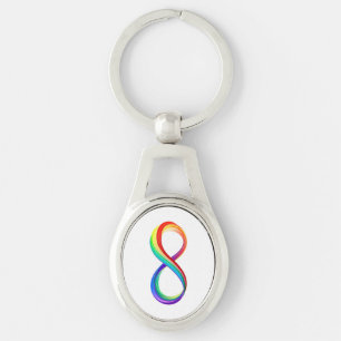Gelaagd Rainbow Infinity symbool Sleutelhanger