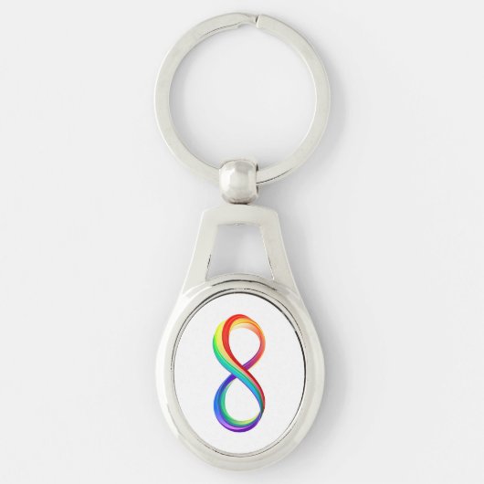 Gelaagd Rainbow Infinity symbool Sleutelhanger (Voorkant)