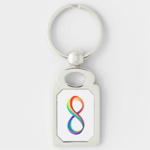 Gelaagd Rainbow Infinity symbool Sleutelhanger