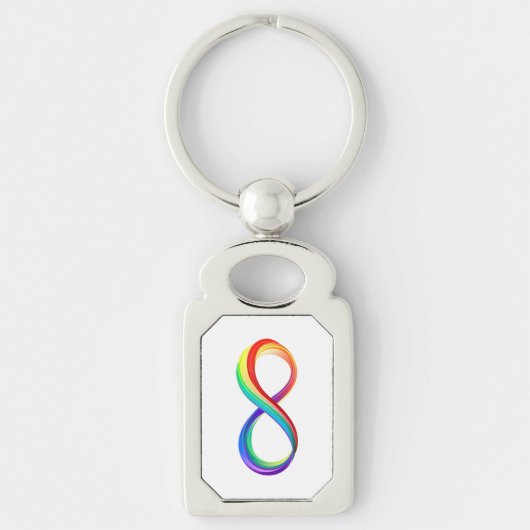 Gelaagd Rainbow Infinity symbool Sleutelhanger (Voorkant)