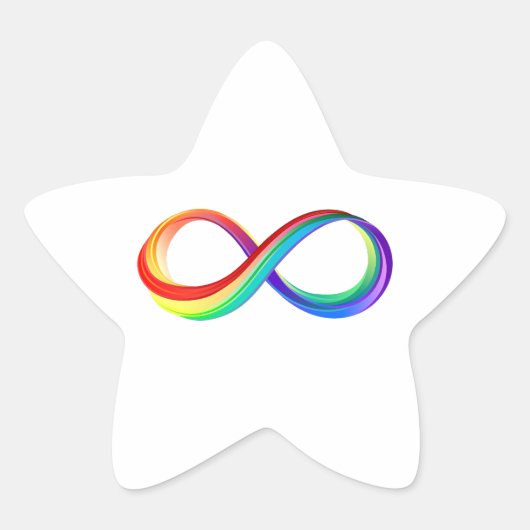 Gelaagd Rainbow Infinity symbool Ster Sticker (Voorkant)