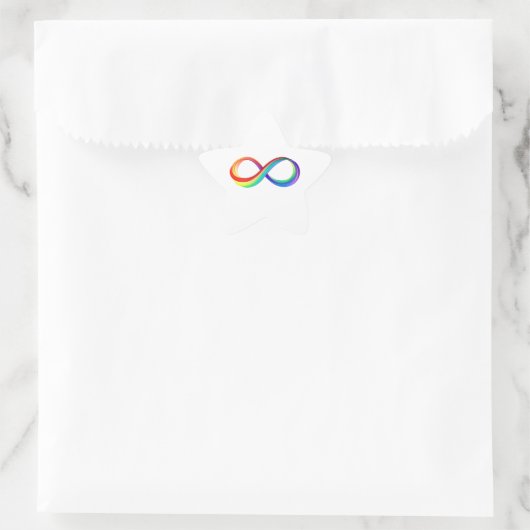 Gelaagd Rainbow Infinity symbool Ster Sticker (Tas)
