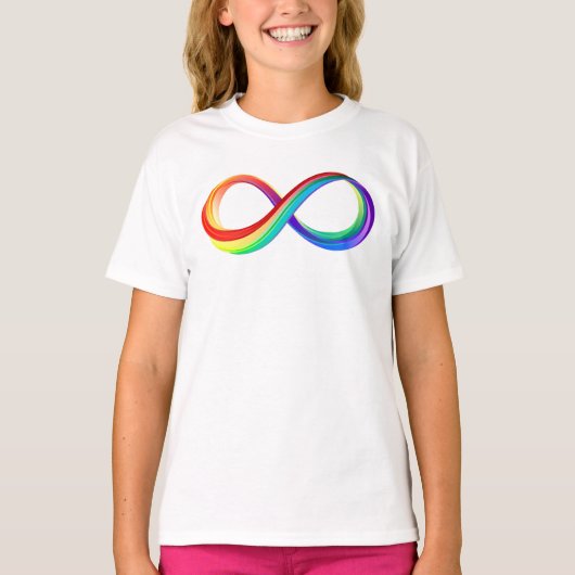 Gelaagd Rainbow Infinity symbool T-shirt (Voorkant)