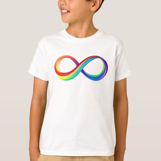 Gelaagd Rainbow Infinity symbool T-shirt (Voorkant)