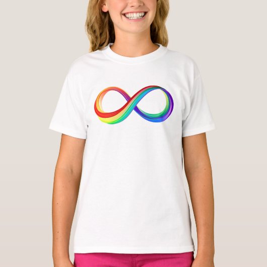 Gelaagd Rainbow Infinity symbool T-shirt (Voorkant)