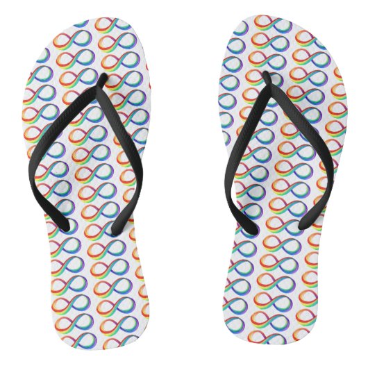 Gelaagd Rainbow Infinity symbool Teenslippers (Voetbed)