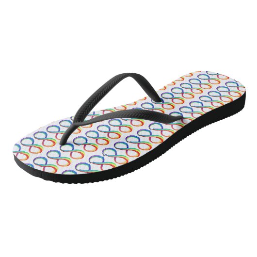 Gelaagd Rainbow Infinity symbool Teenslippers (Schuin)