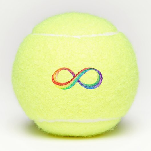 Gelaagd Rainbow Infinity symbool Tennisballen (Voorkant)