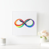Gelaagd Rainbow Infinity symbool Vierkante Klok (Huis)