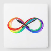 Gelaagd Rainbow Infinity symbool Vierkante Klok (Voorkant)