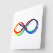 Gelaagd Rainbow Infinity symbool Vierkante Klok (Hoek)