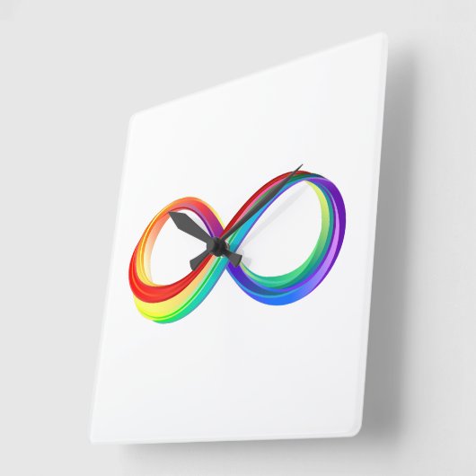 Gelaagd Rainbow Infinity symbool Vierkante Klok (Hoek)