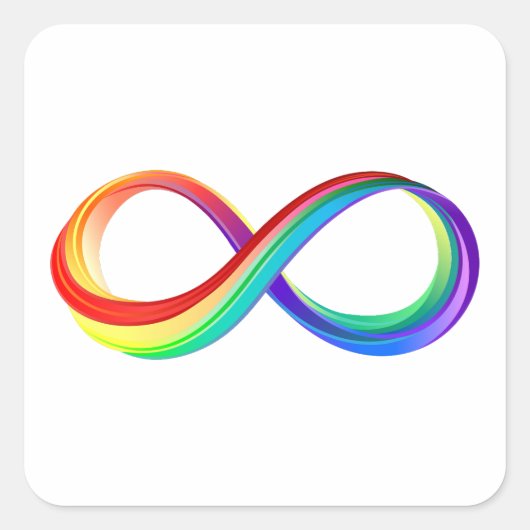 Gelaagd Rainbow Infinity symbool Vierkante Sticker (Voorkant)