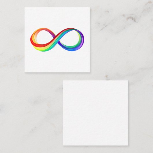 Gelaagd Rainbow Infinity symbool Vierkante Visitekaartje (Voorkant / Achterkant)