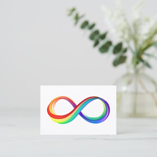 Gelaagd Rainbow Infinity symbool Visitekaartje (Staand voorkant)
