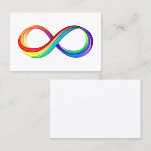 Gelaagd Rainbow Infinity symbool Visitekaartje (Voorkant / Achterkant)