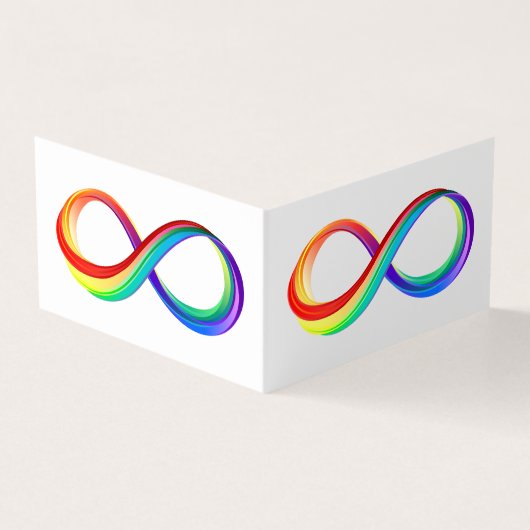 Gelaagd Rainbow Infinity symbool Visitekaartje (Buitenkant)