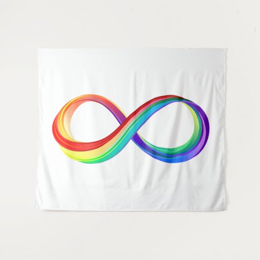 Gelaagd Rainbow Infinity symbool Wandkleed (Voorkant (horizontaal))