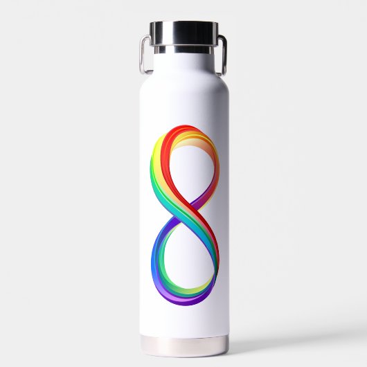 Gelaagd Rainbow Infinity symbool Waterfles (Voorkant)