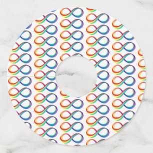 Gelaagd Rainbow Infinity symbool Wijnglaslabel