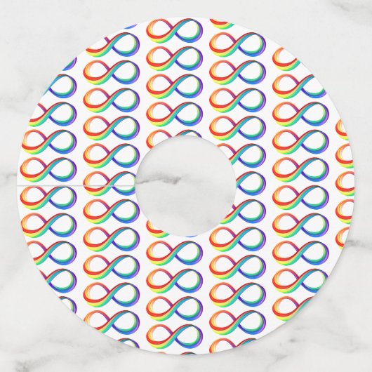 Gelaagd Rainbow Infinity symbool Wijnglaslabel (Voorkant)