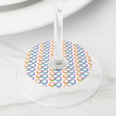 Gelaagd Rainbow Infinity symbool Wijnglaslabel (Dichtbij)