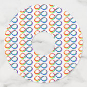 Gelaagd Rainbow Infinity symbool Wijnglaslabel (Achterkant)