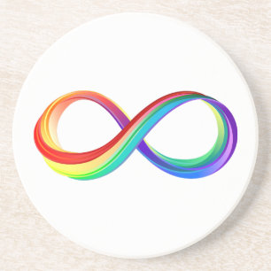 Gelaagd Rainbow Infinity symbool Zandsteen Onderzetter