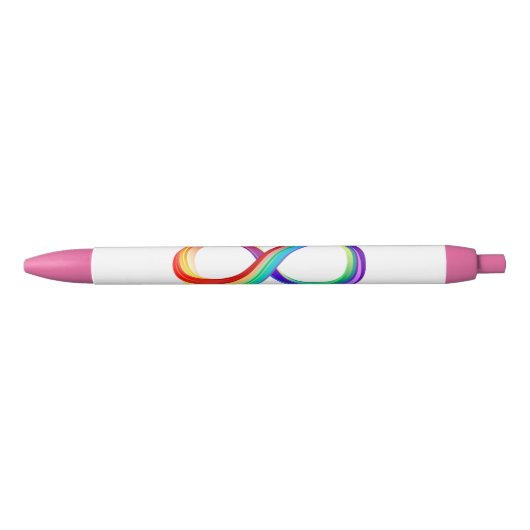 Gelaagd Rainbow Infinity symbool Zwarte Inkt Pen (Voorkant)
