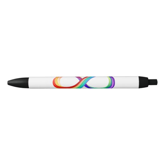 Gelaagd Rainbow Infinity symbool Zwarte Inkt Pen (Voorkant)