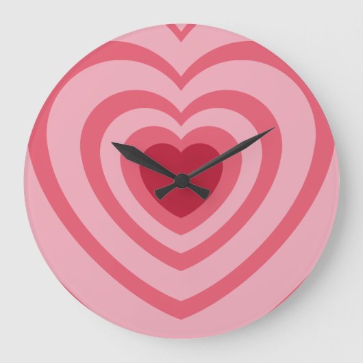 Gelaagd roze hart esthetisch grote klok (Voorkant)