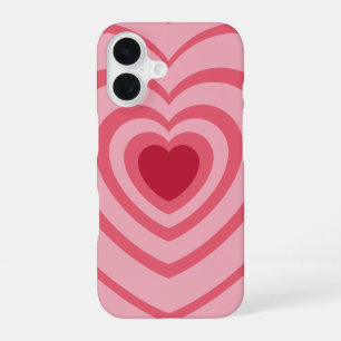 Gelaagd roze hart esthetisch iPhone 16 hoesje