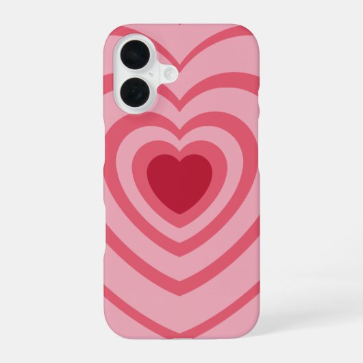 Gelaagd roze hart esthetisch iPhone 16 hoesje (Achterkant)