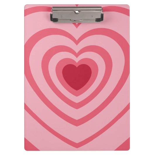 Gelaagd roze hart esthetisch klembord (Voorkant)
