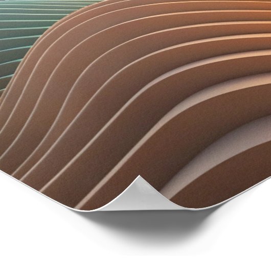 Gelaagd topografisch landschap bij zonsondergang poster (Hoek)