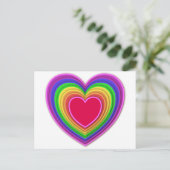 Gelaagde 3-d harten regenboogkleuren briefkaart (Staand voorkant)