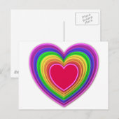 Gelaagde 3-d harten regenboogkleuren briefkaart (Voorkant / Achterkant)
