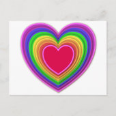 Gelaagde 3-d harten regenboogkleuren briefkaart (Voorkant)