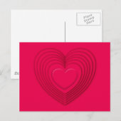 Gelaagde 3D-harten - roosrood Briefkaart (Voorkant / Achterkant)