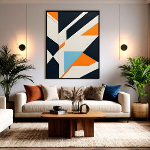Gelaagde Abstracte Geometrie Canvas Afdruk