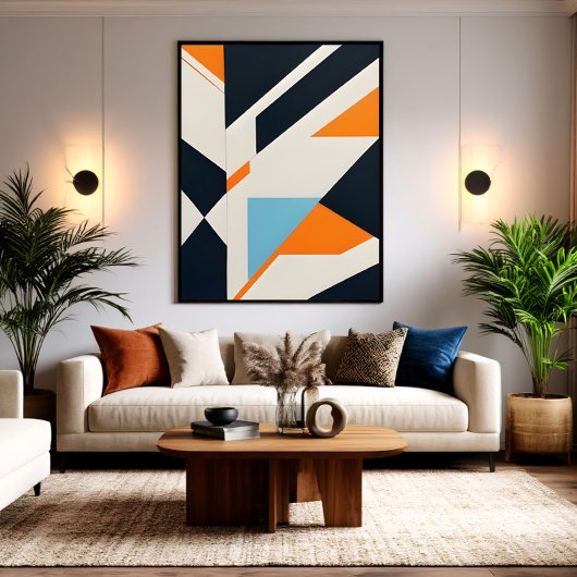 Gelaagde Abstracte Geometrie Canvas Afdruk