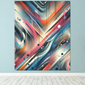 Gelaagde Abstracte nevelverf Canvas Afdruk (Insitu (Houten vloer))