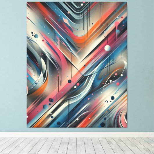 Gelaagde Abstracte nevelverf Canvas Afdruk (Insitu (Houten vloer))