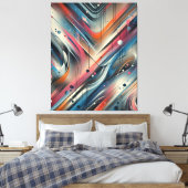 Gelaagde Abstracte nevelverf Canvas Afdruk (Insitu (Slaapkamer))