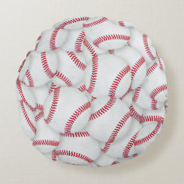 Gelaagde Baseball Patroon Rond Kussen